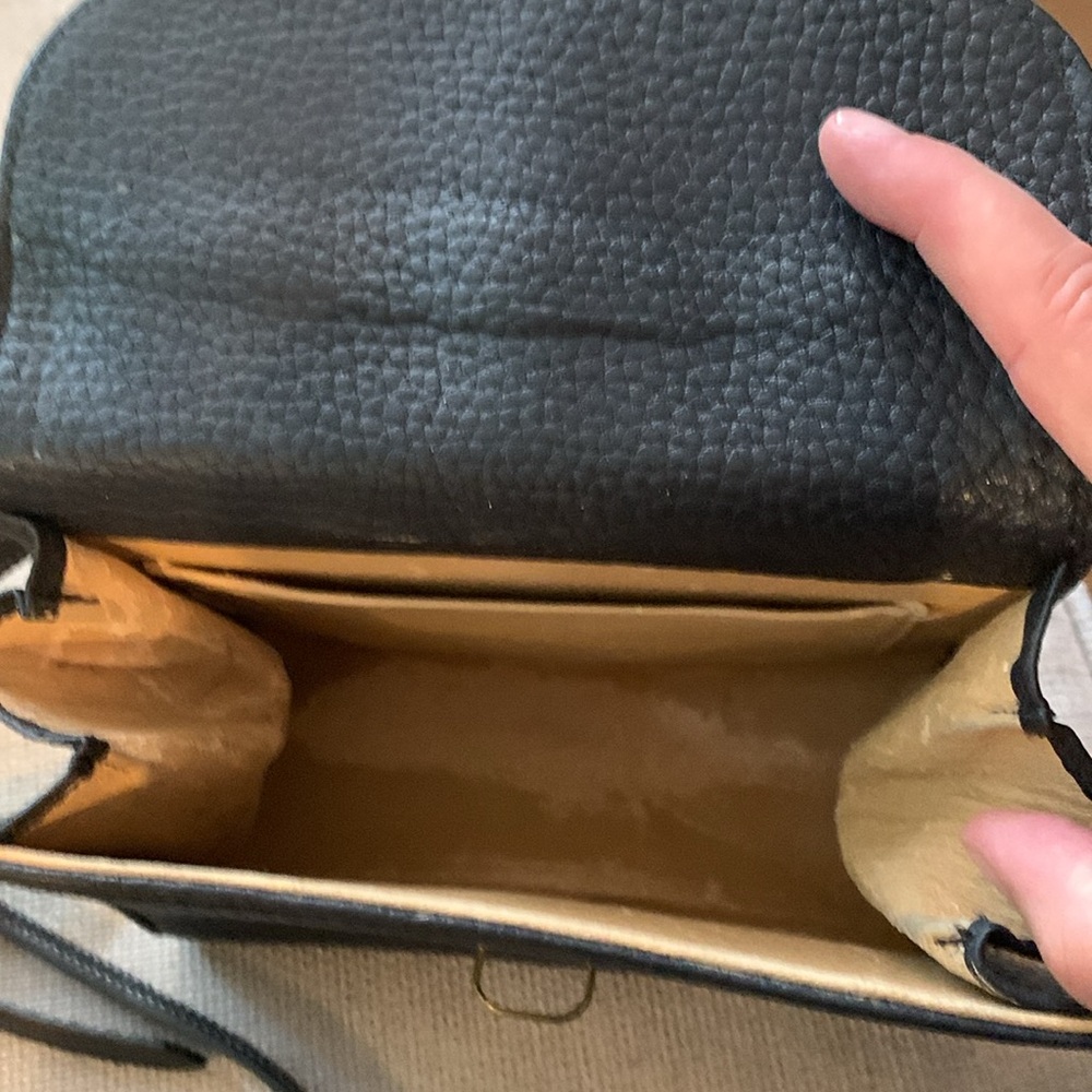 Vintage Dooney and Bourke, Dark Navy Leather, Crossbody Bag, Little Lock Purse - Picture 7 of 7